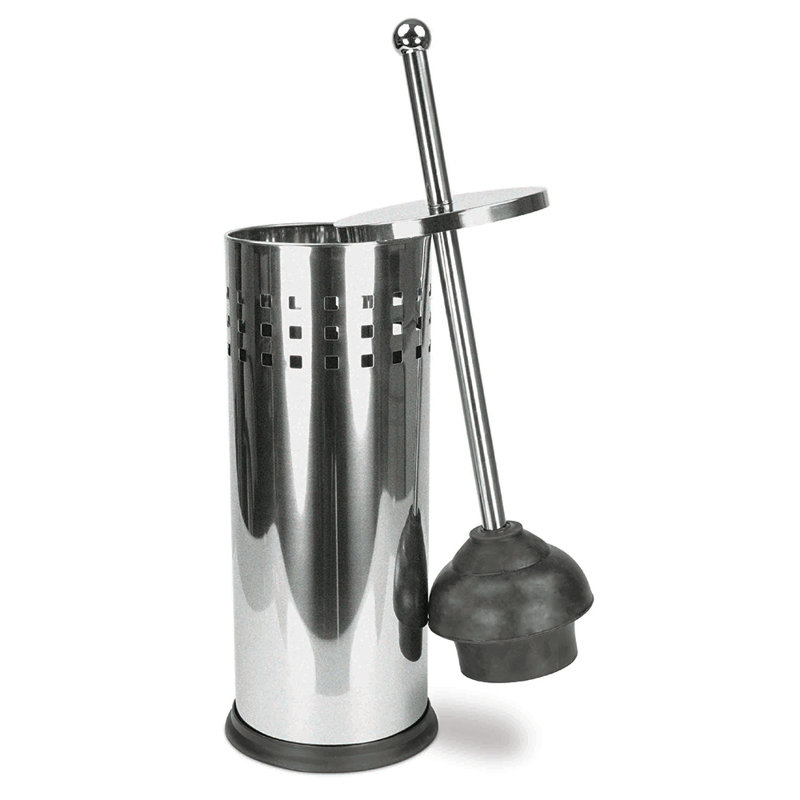 Poussoir en métal 18 po., Argent