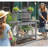 Outdoor Potting Bench Table, Wooden Workstation, Storage Shelf And Dry Sink,