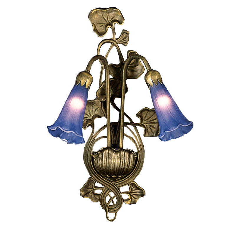Meyda Tiffany & Stained Glass 2 - Light Armed Sconce, Blue