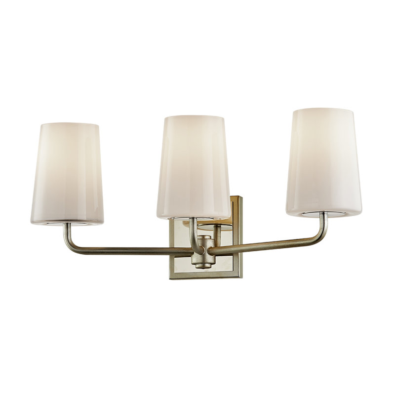  Simone 3-Light Dimmable Silver Leaf Polished Nickel Vanity Light