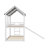Twin-Over-Twin House-Style Bunk Bed With Slide And Windows