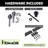 Black Rustic Spoke Wheel Design Non-Bypass Double Barn Door Hardware Kit( Door Not Included)-703793933