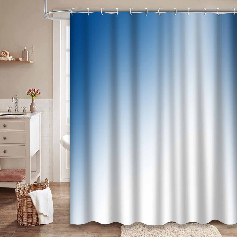 Rideau de douche Smooth Blue Abstract, L 72 po x l 84 po