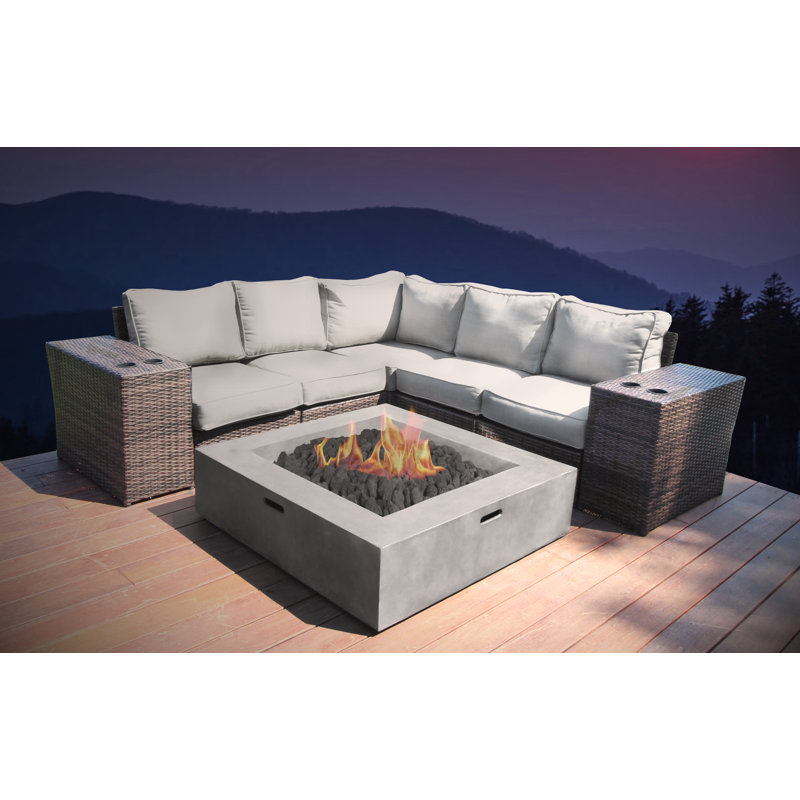 Crofoot Wicker 4 - Person Seating Group with Cushions, Brown