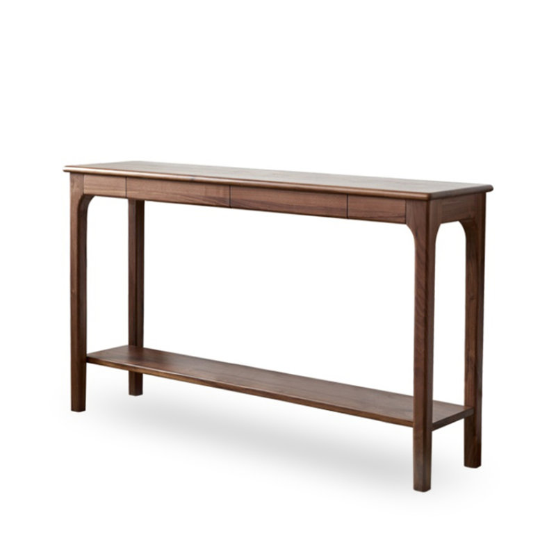Walnut Solid Wood Rectangular Console Table, 31.5" H x 47.24" W x 13.78" D