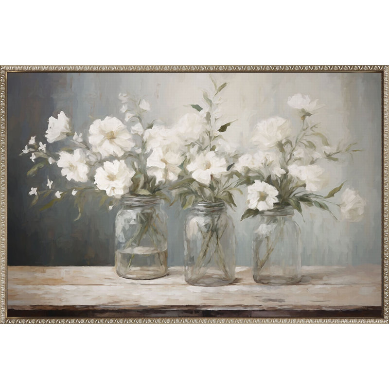 Mason Jar Bouquet Canvas Wall Art