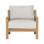 Lexy Outdoor Olefin Upholstered Teak Wood Accent Chair, Taupe