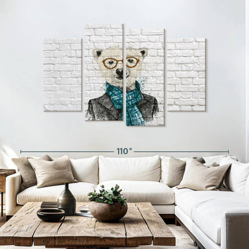 Brampt Dapper Polar Bear, 54" H x 84" W
