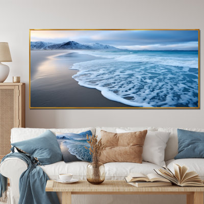 Vague calme blanche sur la plage côtière IV - Coastal Beach Large, art mural