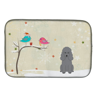 Tapis de noël entre amis caniche