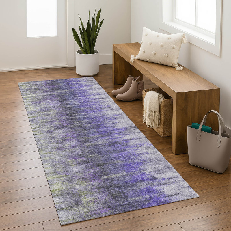 Tapis décontracté de qualité supérieure Mayfield AMF2319, Tapis de couloir 2 pi 3 po x 7 pi 6 po, Mauve