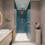 Porte de douche pivotante réglable avec verre trempé et poignée en acier inoxydable - Finition chromée, installation facile, conception anti-fuite