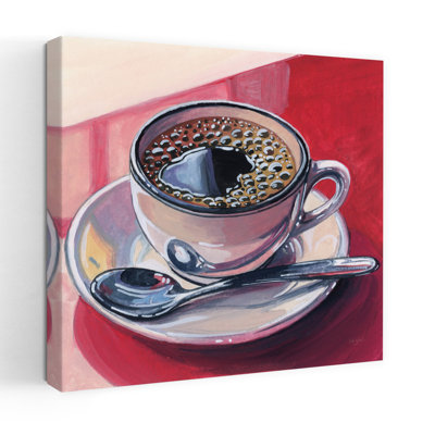Café noir sur un comptoir, art contemporain