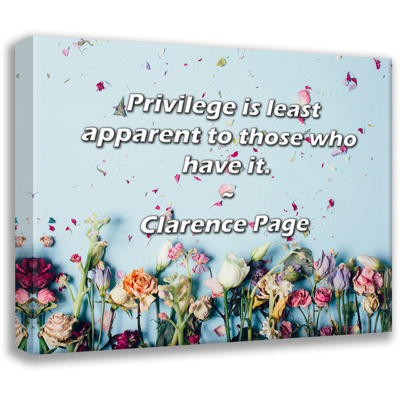 Mercer41 Gallery Wrapped Canvas By Clarence Page: "Privilege is least apparent to those who have