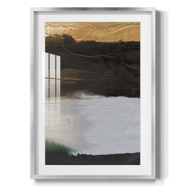 Plaine de bord de mer embelli I - impression encadrée, H 25,5 po x l 17,5 po, Argent argent