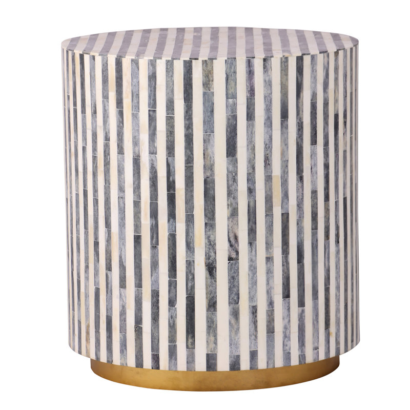 Table de bout Demson, Gris / Ivoire