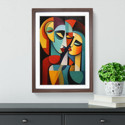 Loving Family Cubism Framed Print