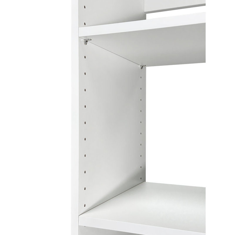 Système d'organisation en bois manufacturé Clero, Blanc