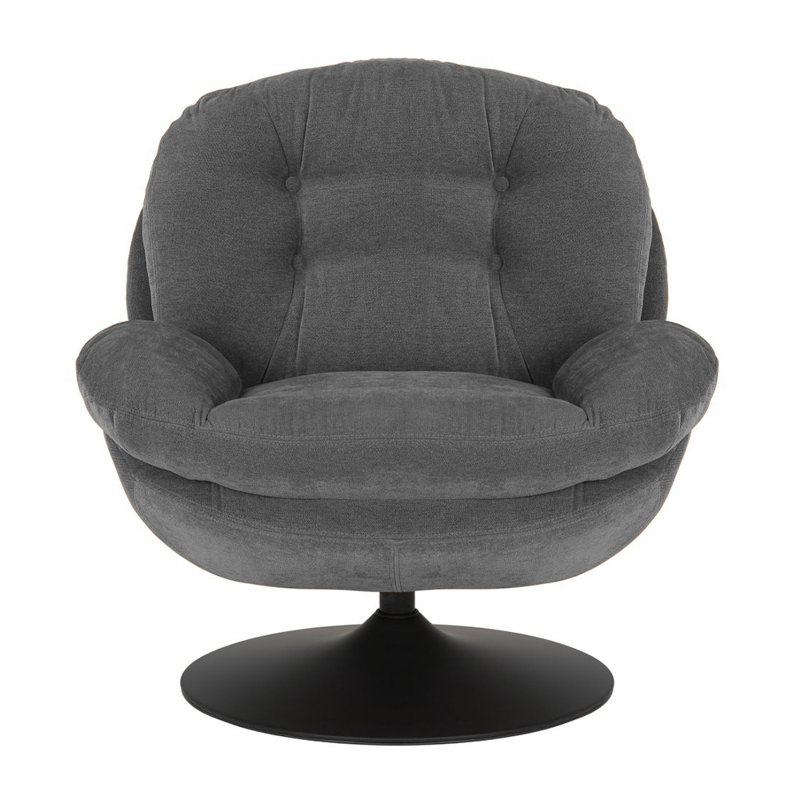 Bonhomme Upholstered Swivel Lounge Chair, Grey