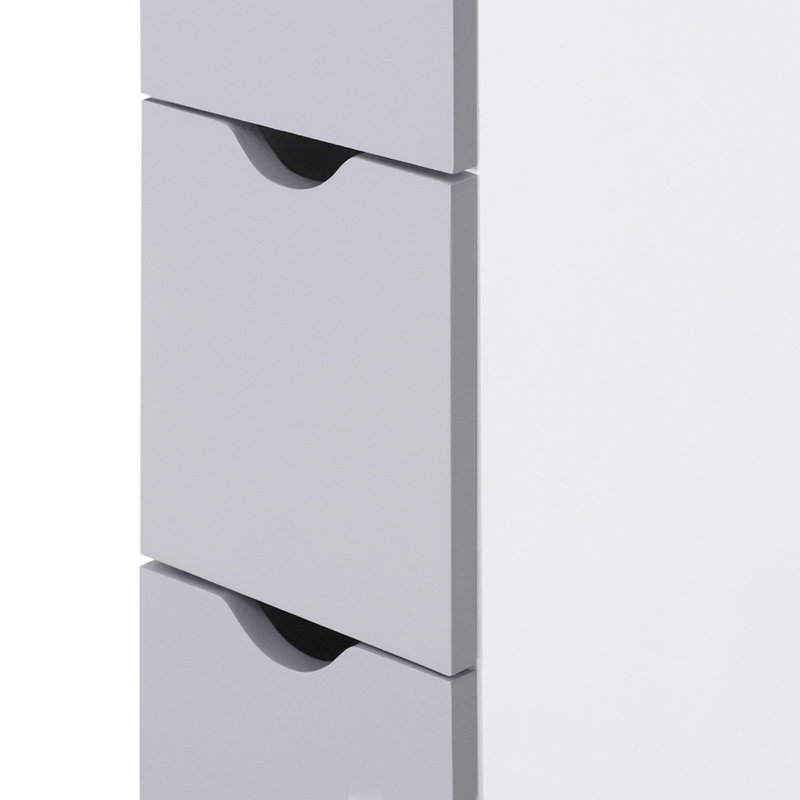 Bathroom Storage Cabinet, Freestanding Linen Tower, White
