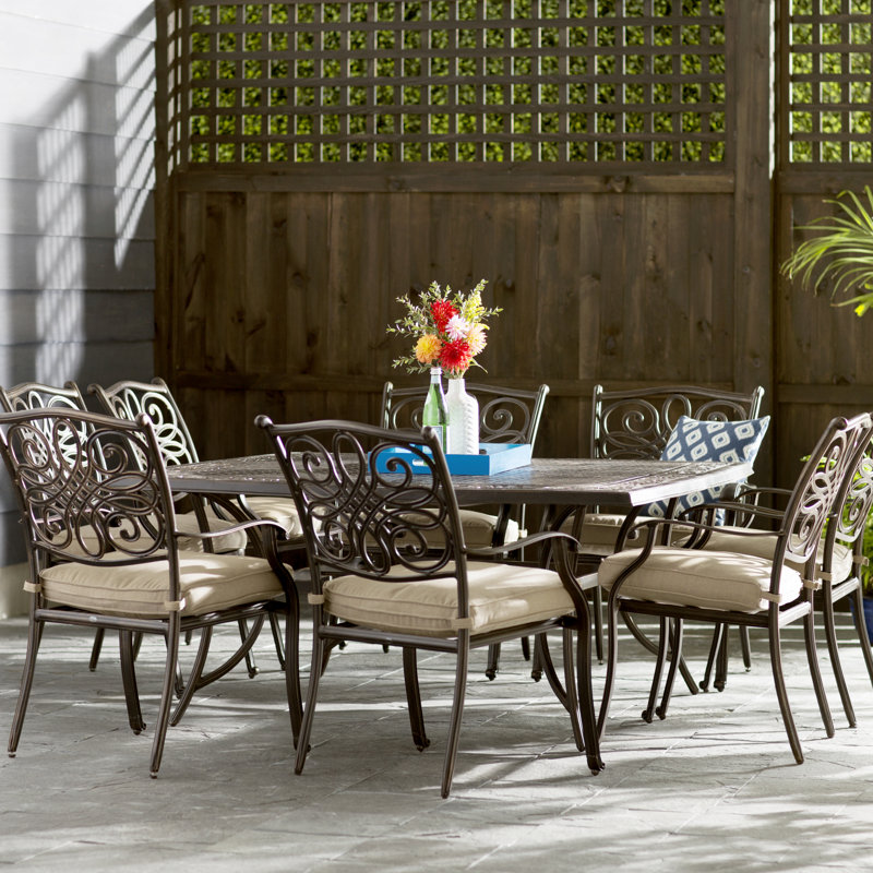 Carleton 8 - Person Patio Dining Set with Square Table , Cushions Included