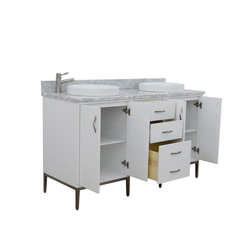 Ensemble de meuble-lavabo double 61 po Aashman