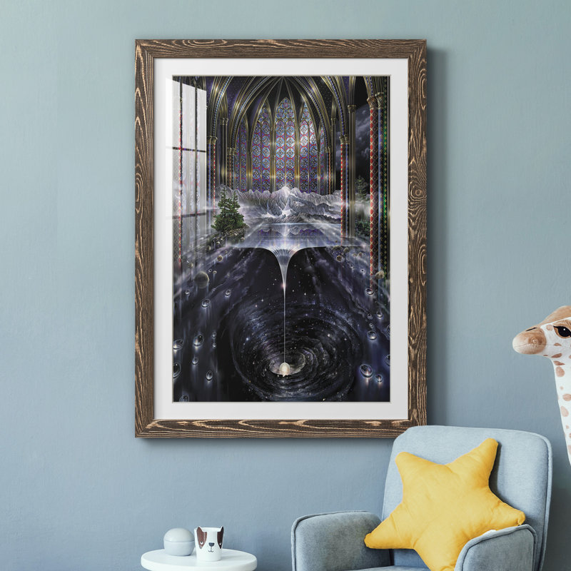 " Genesis I ", Walnut Framed, 37.5" H x 27.5" W x 1.5" D