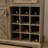 Farmhouse Liquor Cabinet Bar Cabinet With 2 Drawers, Wine Bar Cabinet With Removable Wine Racks Storage Shelves, Cupboard For Kitchen, Dining Room, Gray Wash L39.37''*W15.7"*H34.65"