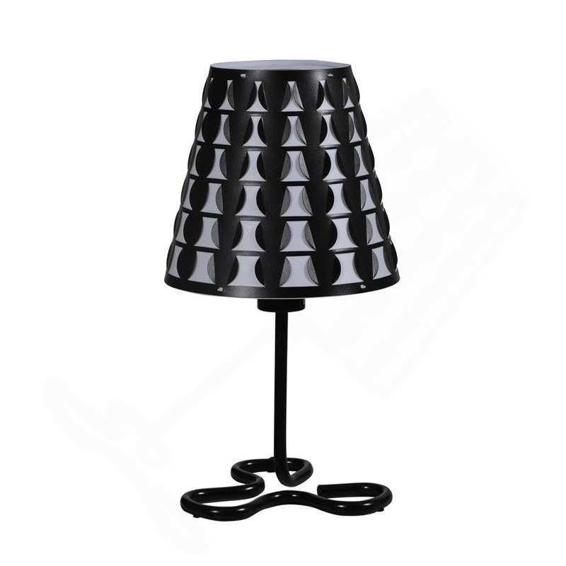 16" Traci Black Geometric Metal Table Lamp