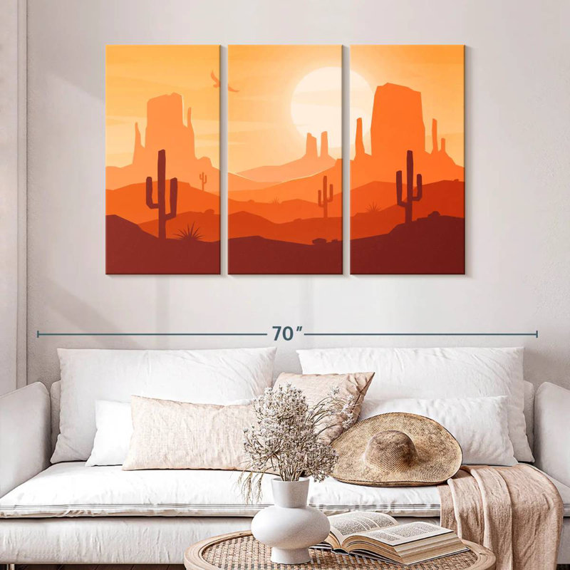 Lelar Simple Desert Landscape, 32" H x 50" W