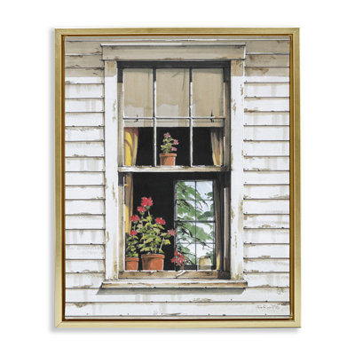 Cottage Window View Floater Canvas Wall Art by John Rossini