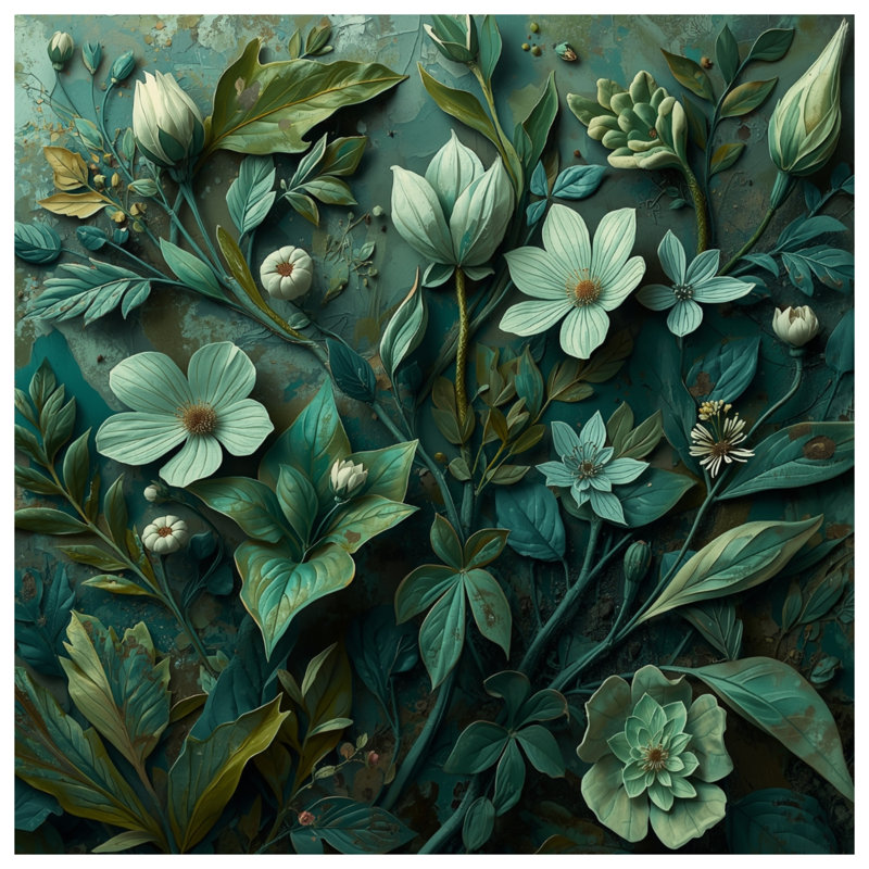 Tapis de bain Green Botanical Illustration, L 34 po x L 21 po