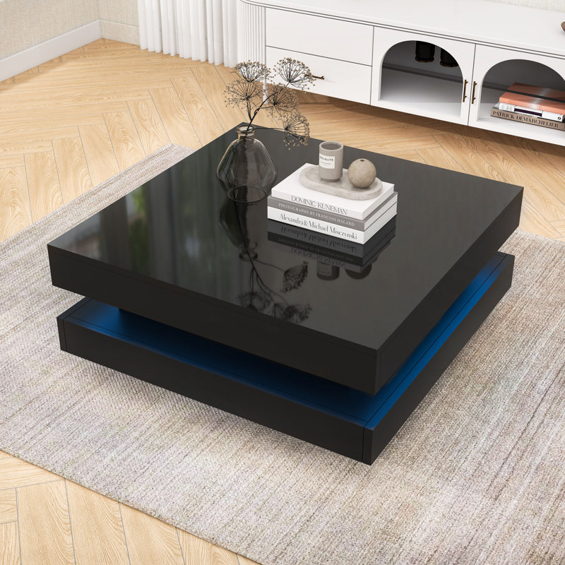 Table basse avec lumières DEL, Noir