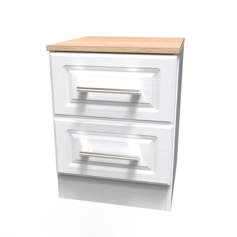 Fully Assembled St. George 2 Drawer Bedside Table