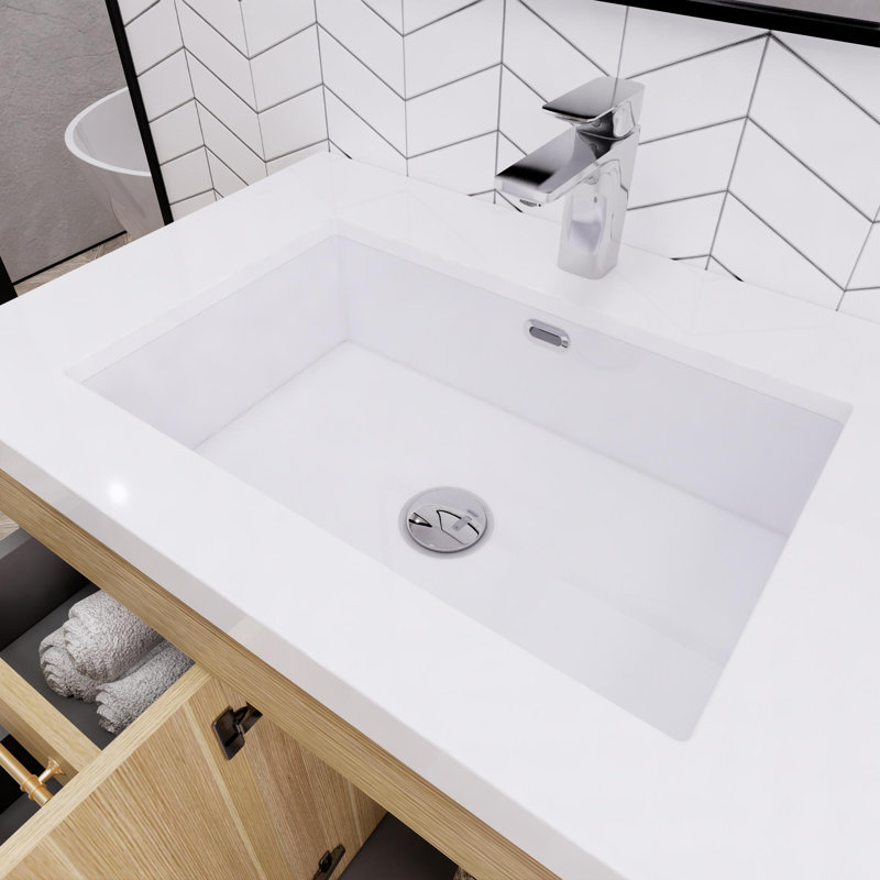Ensemble de meuble-lavabo simple 60 po Verda, Chêne champagne
