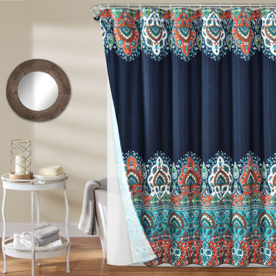 Bohemian Meadow Paisley Shower Curtain with Hooks Included and with Liner Included