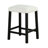 Dining Room Transitional 3Pc Dining Set Gloss Table Top W Storage Shelves Side 2X Stools Black Ivory White