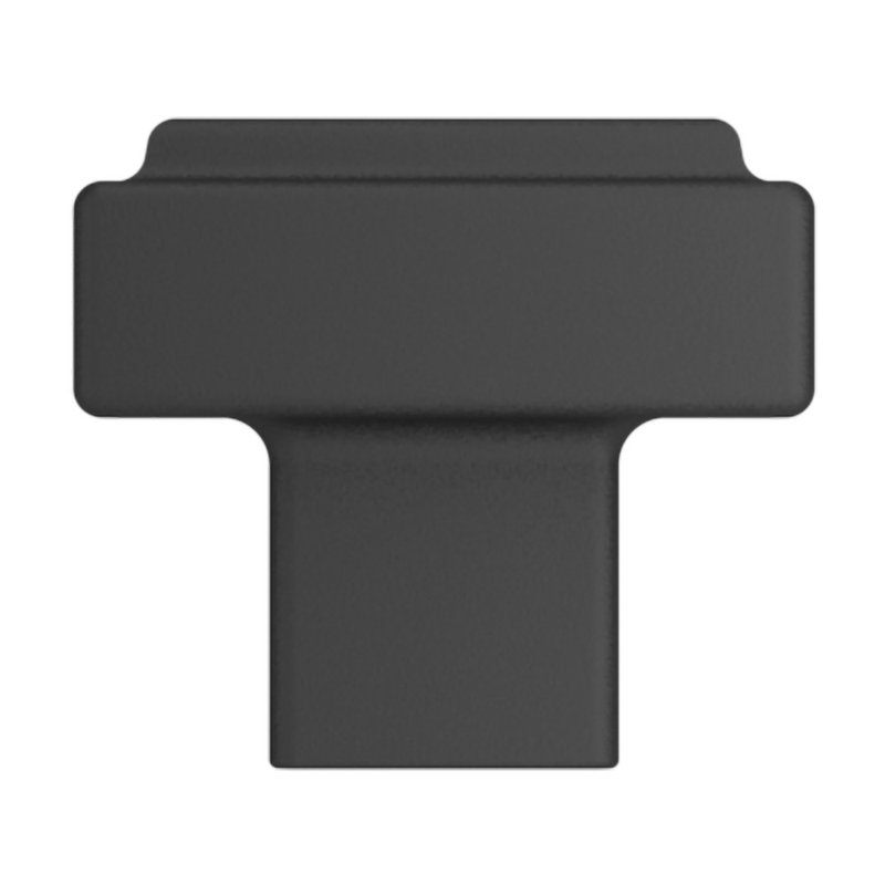4425 Rectangle Raised Knob, Satin Black