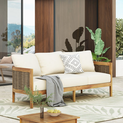 Boling 76.5'' Wide Straight Patio Sofa with Cushions