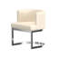 Chaise d'appoint blanche et argentée-1966145098