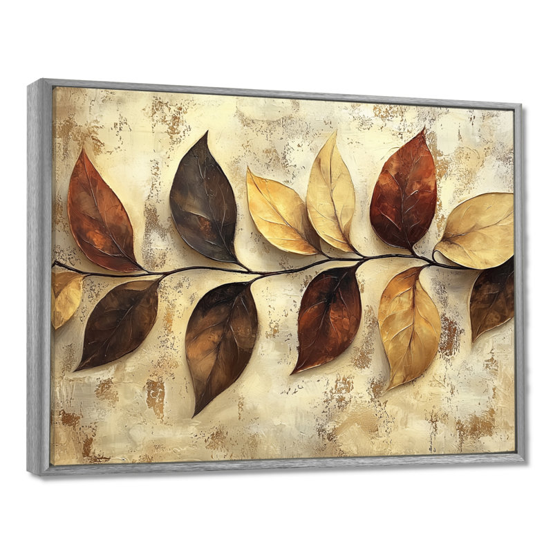 Ingvars - Floral Large Wall Art, Argent argent, H 12 po x l 20 po, Impression encadrée flottante
