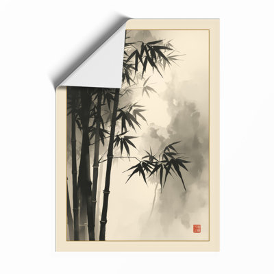 Bamboo in Mist Japandi - Framed Print