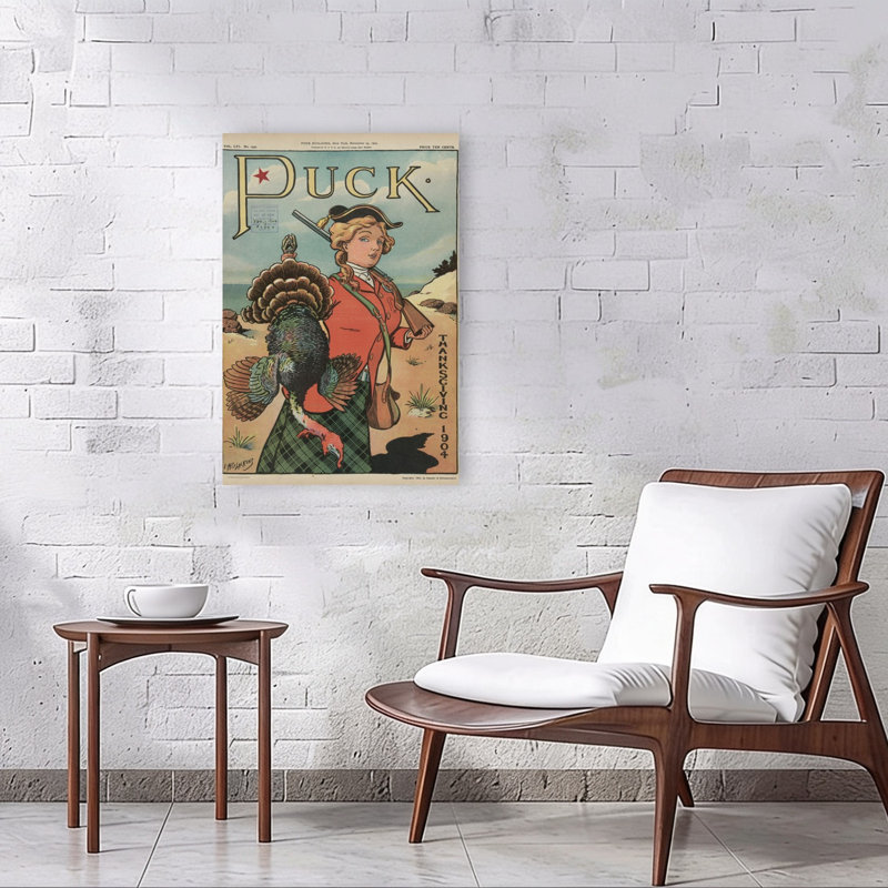 Puck Thanksgiving, 1904, oiseau contemporain, impression d'art mural, H 36 po x l 24 po