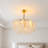 23.6" 6-Light Modern Gold Double-Layer Glass Chandelier