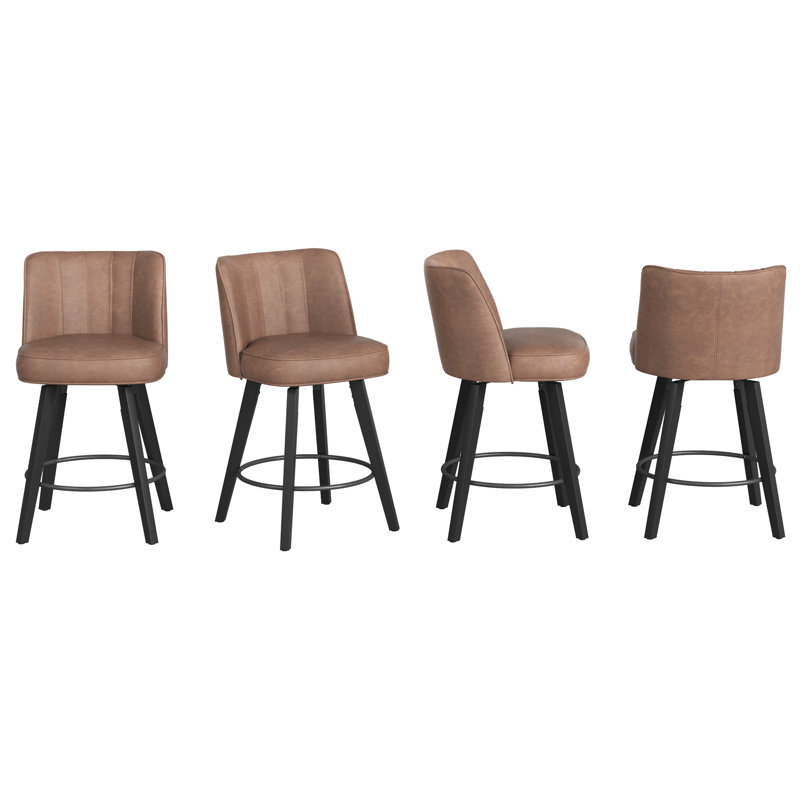 Tabouret pivotant H 26 po Malling, 4, Siège cannelle / cadre noir