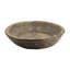 Parrat rond en bois antique Gwen, bois massif sculpté brun 21 po