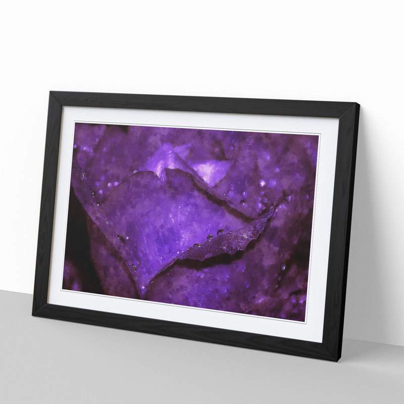 Purple Rose Flower Vol.4 - Framed Print, 27cm H x 36cm W x 2cm D, Black Framed