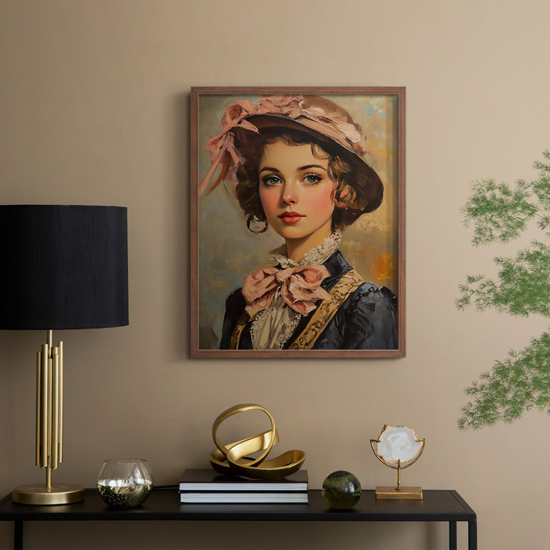 Reproduction encadrée WOMEN Series CLXIX - bois massif, H 21 po x l 17 po, Noyer