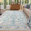 Tapis lavable, tapis Boho 8 x 10 à motif floral doux pour le salon, tapis à poils courts et antidérapants pour chambre à coucher, salle à manger, chambre de bébé, couloir, bleu-545446586-545446578