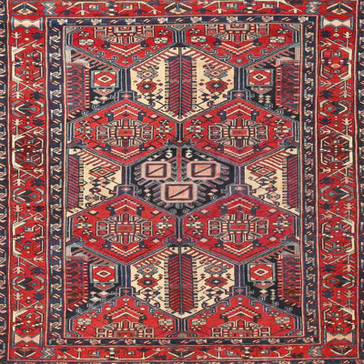 Tapis traditionnel rouge / vert